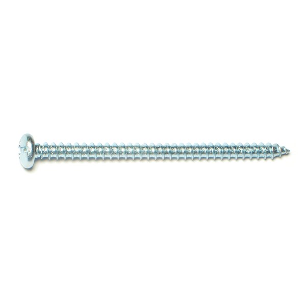 Midwest Fastener Sheet Metal Screw, #10 x 3 in, Zinc Plated Steel Pan Head Combination Phillips/Slotted Drive, 20 PK 67633 - main